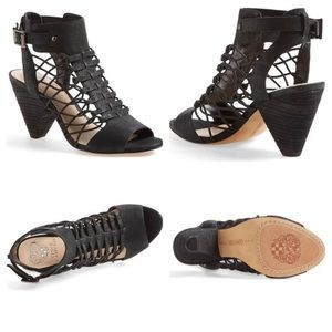 Vince Camuto Evel Black Caged Sandals Sz 11